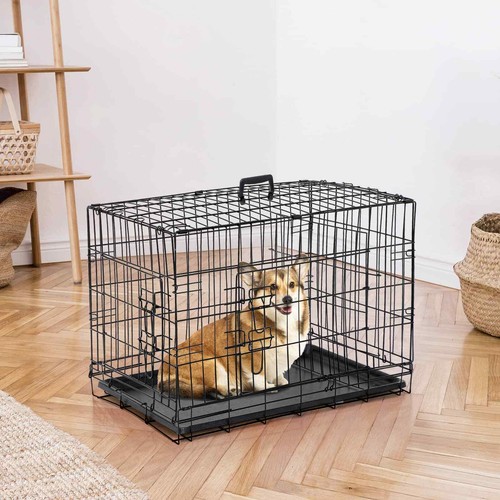 Metal dog crate double - crate,